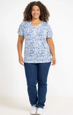 Toscane Boutique Tee-shirts|Tee-shirt bicolore BLEU