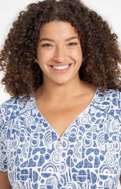 Toscane Boutique Tee-shirts|Tee-shirt bicolore BLEU