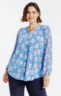 Toscane Boutique Tee-shirts|Tee-shirt bi-matière BLEU HORIZON