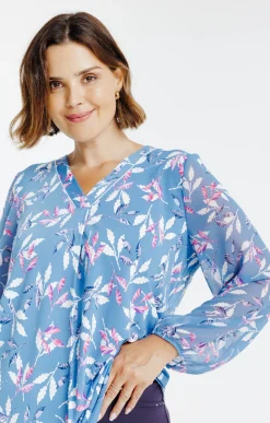 Toscane Boutique Tee-shirts|Tee-shirt bi-matière BLEU HORIZON