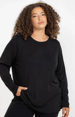 Toscane Boutique Tee-shirts|Tee-shirt col bateau NOIR