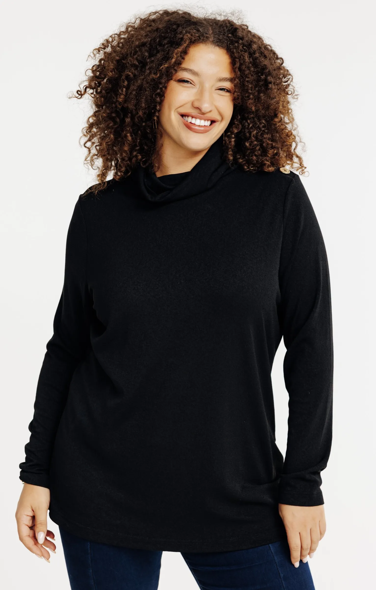 Toscane Boutique Tee-shirts|Tee-shirt col roulé NOIR