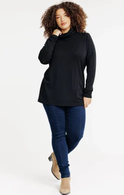 Toscane Boutique Tee-shirts|Tee-shirt col roulé NOIR