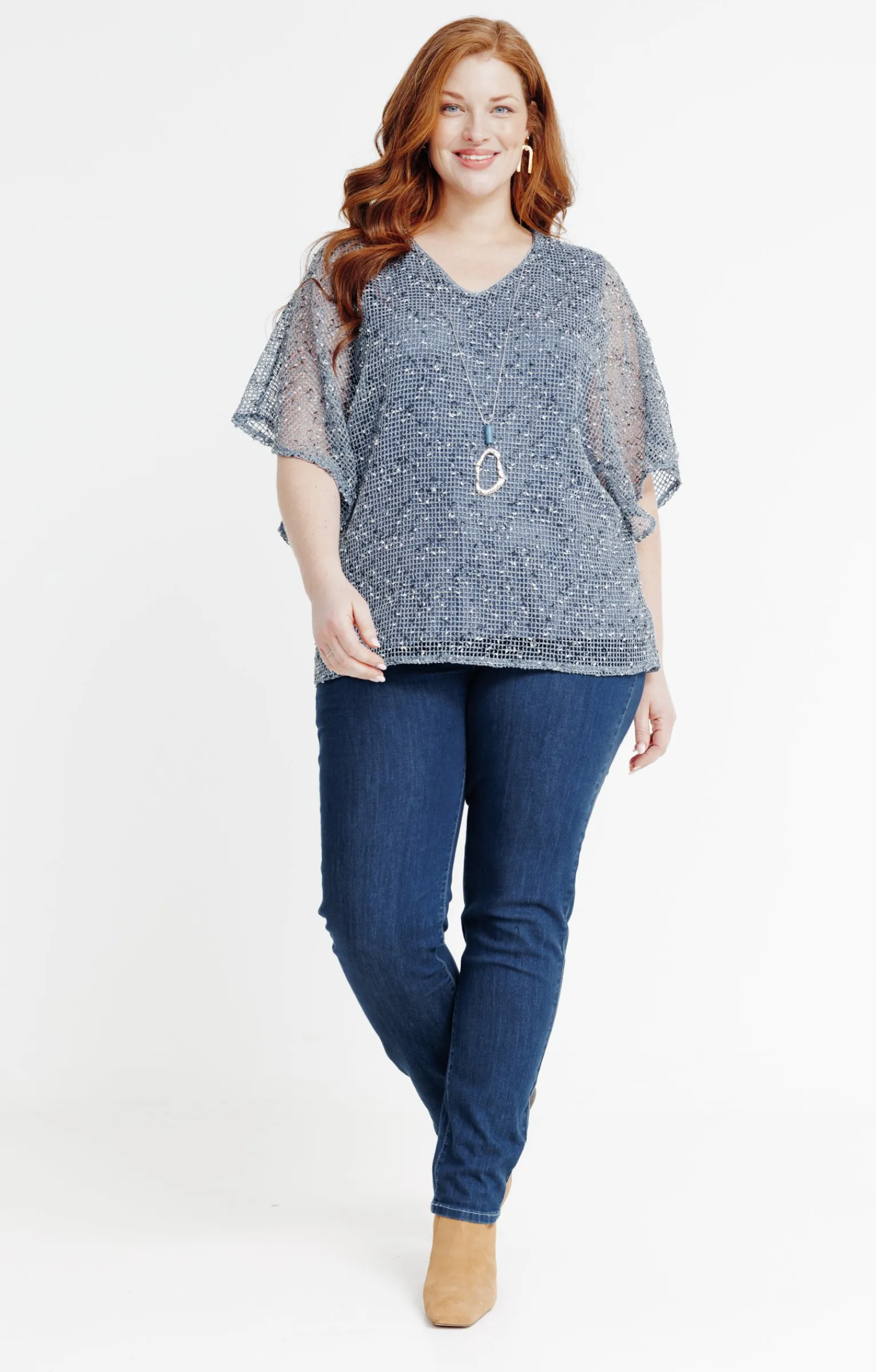 Toscane Boutique Tee-shirts|Tee-shirt en maille reliefée BLEU