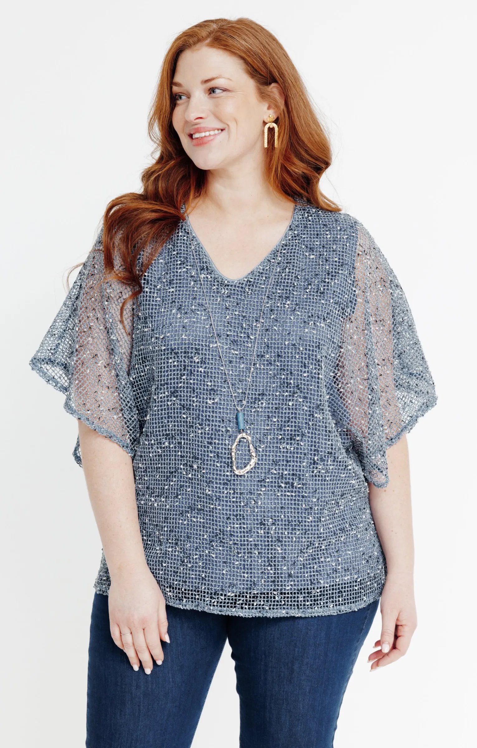 Toscane Boutique Tee-shirts|Tee-shirt en maille reliefée BLEU