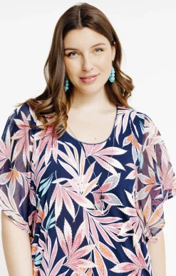 Toscane Boutique Tee-shirts|Tee-shirt forme poncho imprimé ROSE BARBIE