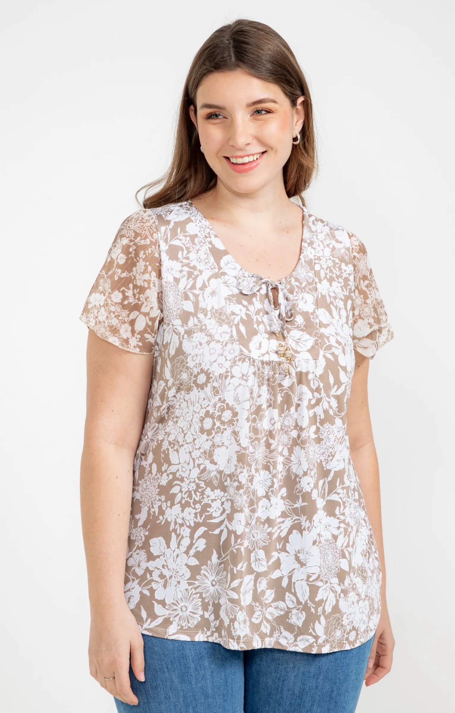 Toscane Boutique Tee-shirts|Tee-shirt imprimé TAUPE