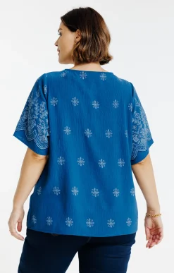 Toscane Boutique Tee-shirts|Tee-shirt imprimé BLEU HORIZON