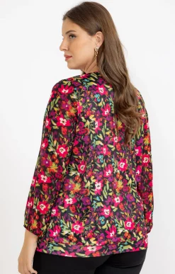 Toscane Boutique Tee-shirts|Tee-shirt imprimé à fleurs et collier CLEMATITE