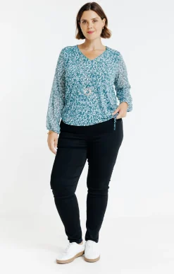 Toscane Boutique Tee-shirts|Tee-shirt imprimé avec collier LAPIS