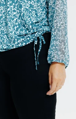 Toscane Boutique Tee-shirts|Tee-shirt imprimé avec collier LAPIS