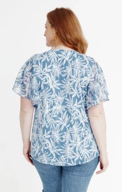 Toscane Boutique Tee-shirts|Tee-shirt imprimé bicolore BLEU