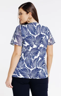 Toscane Boutique Tee-shirts|Tee-shirt imprimé bicolore MARINE