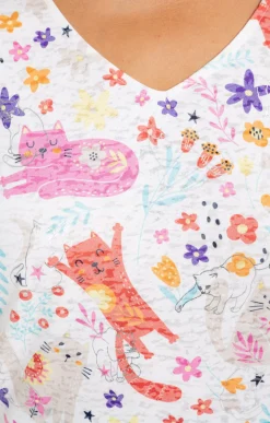 Toscane Boutique Tee-shirts|Tee-shirt imprimé chats ORANGE SOLEIL