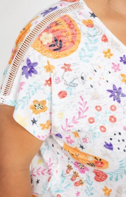 Toscane Boutique Tee-shirts|Tee-shirt imprimé chats ORANGE SOLEIL