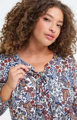 Toscane Boutique Tee-shirts|Tee-shirt imprimé fleuri BLEU