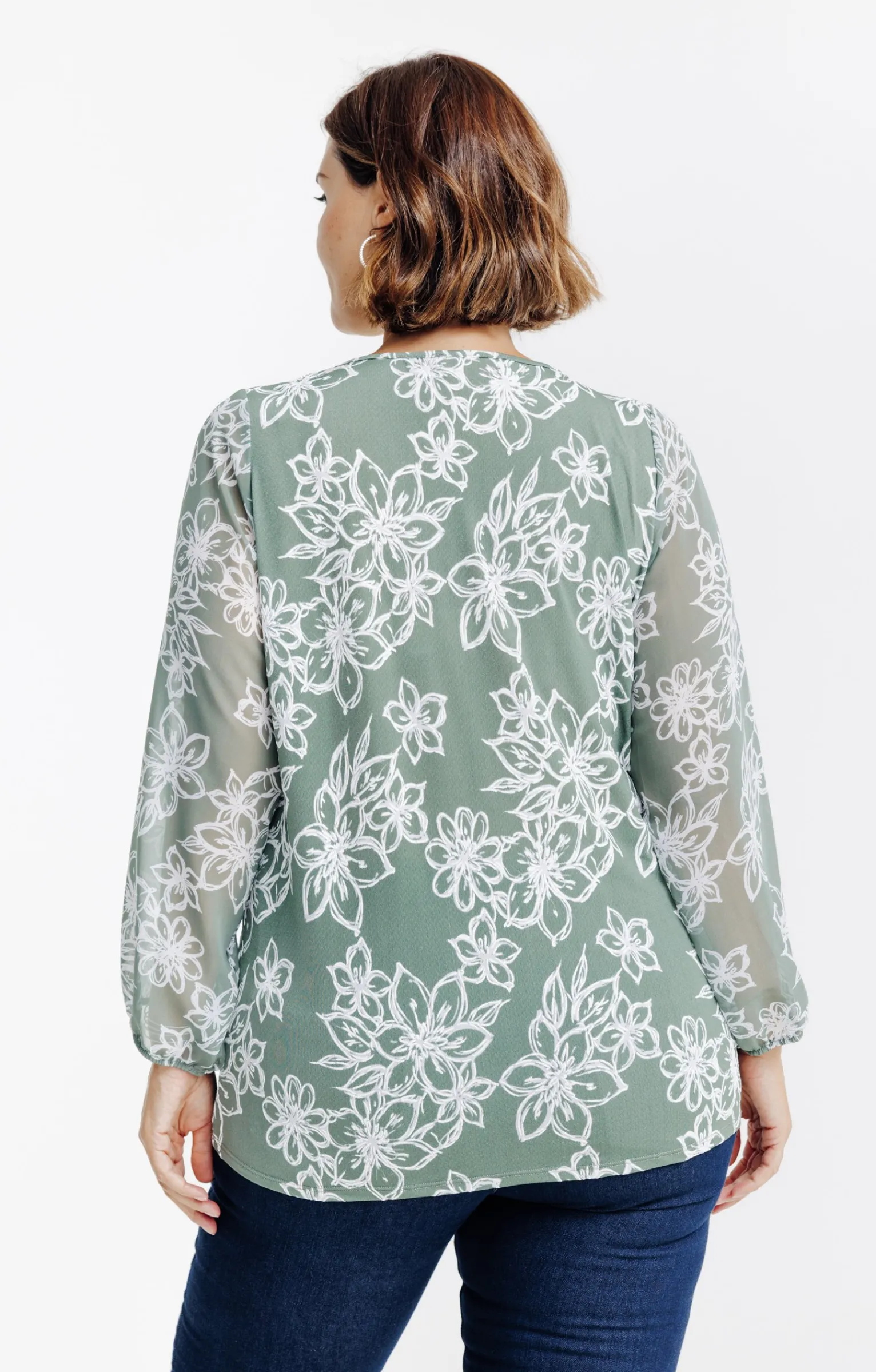 Toscane Boutique Tee-shirts|Tee-shirt imprimé fleuri à zip KAKI CLAIR