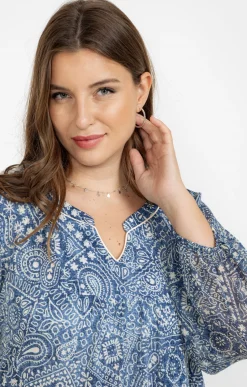 Toscane Boutique Tee-shirts|Tee-shirt imprimé jeans MARINE