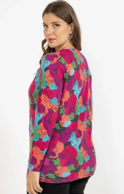 Toscane Boutique Tee-shirts|Tee-shirt imprimé visages maille chaude NOIR