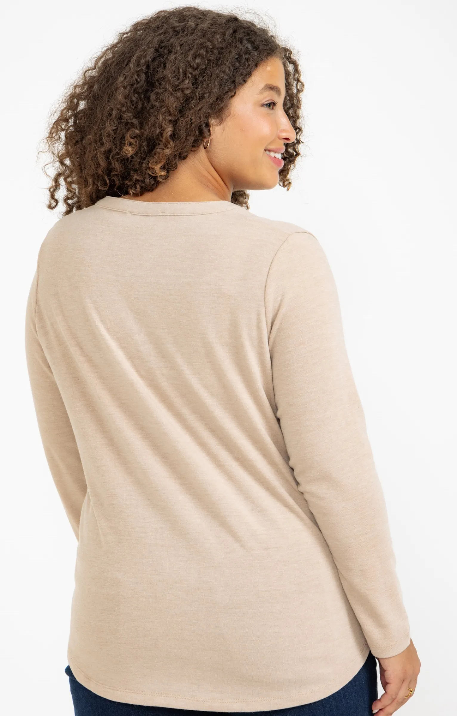 Toscane Boutique Tee-shirts|Tee-shirt maille chaude BEIGE