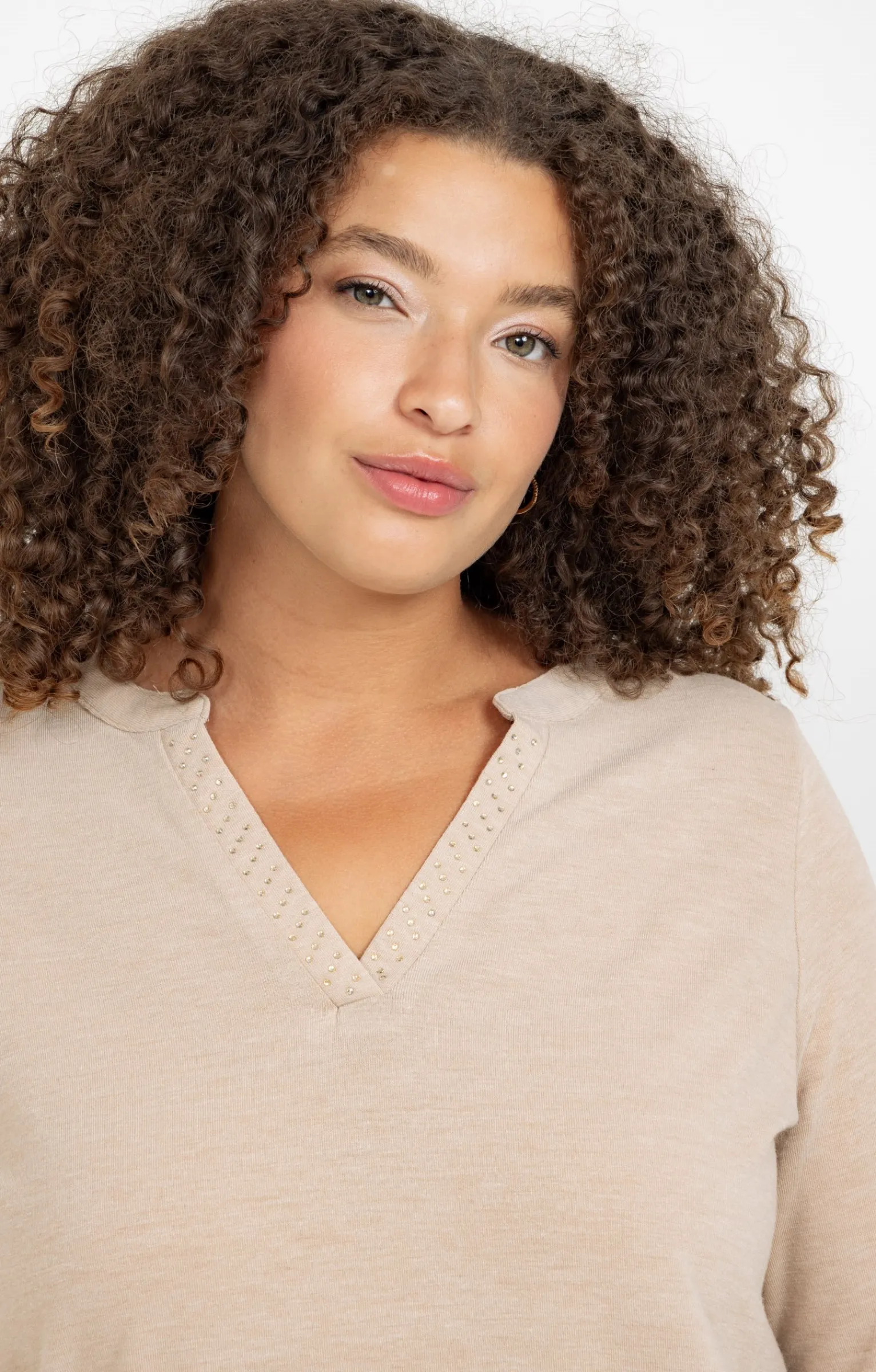 Toscane Boutique Tee-shirts|Tee-shirt maille chaude BEIGE