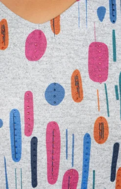 Toscane Boutique Tee-shirts|Tee-shirt maille chaude col V GRIS