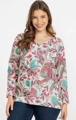 Toscane Boutique Tee-shirts|Tee-shirt maille chaude imprimé VIOLINE