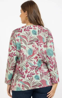 Toscane Boutique Tee-shirts|Tee-shirt maille chaude imprimé VIOLINE