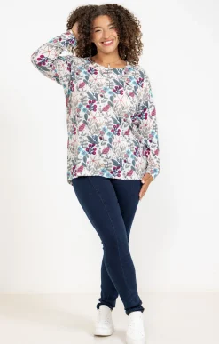 Toscane Boutique Tee-shirts|Tee-shirt maille chaude imprimé ECRU