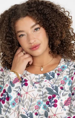 Toscane Boutique Tee-shirts|Tee-shirt maille chaude imprimé ECRU