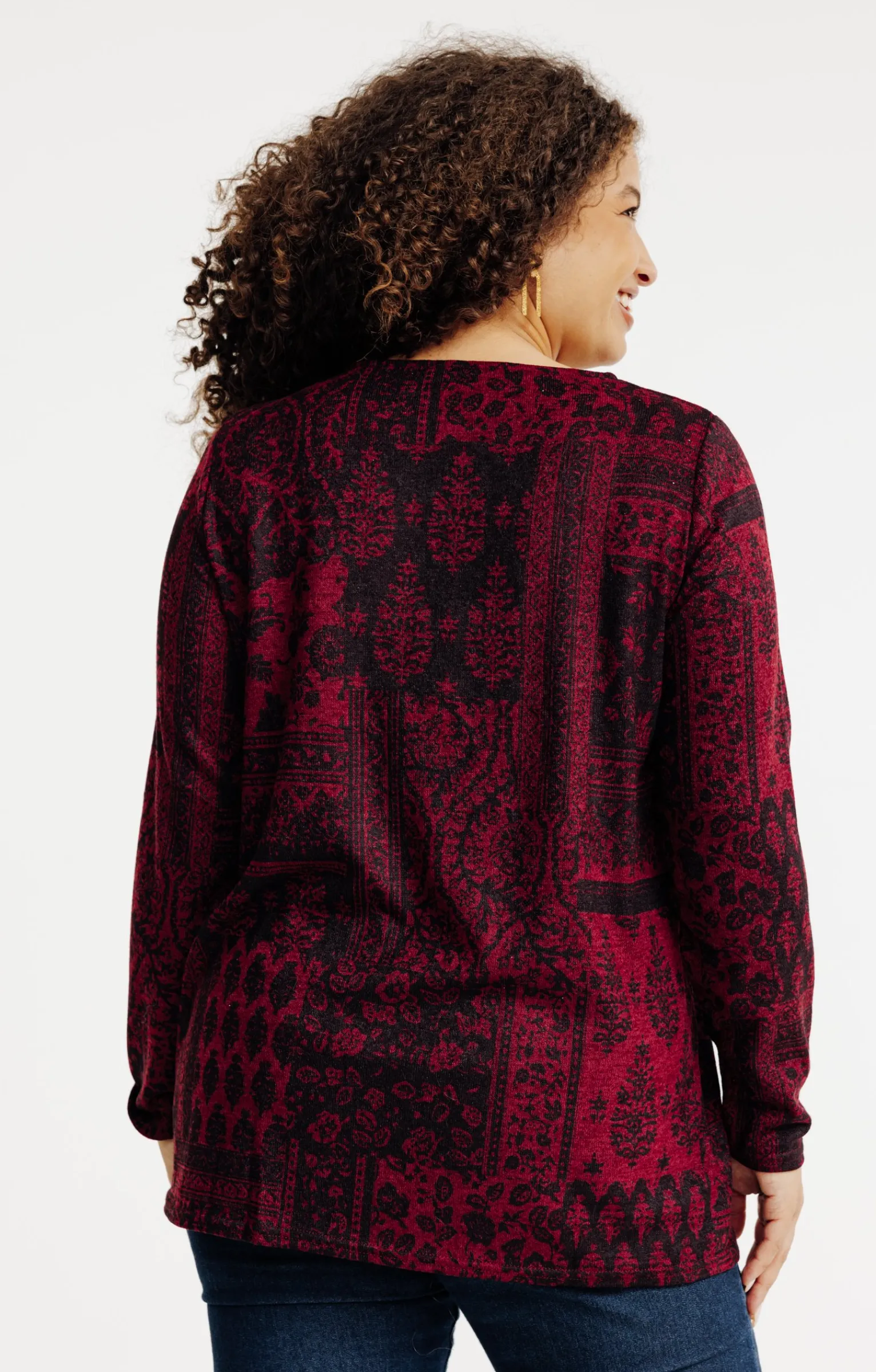 Toscane Boutique Tee-shirts|Tee-shirt maille chaude imprimé TERRACOTTA