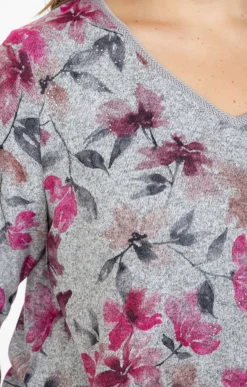 Toscane Boutique Tee-shirts|Tee-shirt maille chaude imprimé FUCHSIA