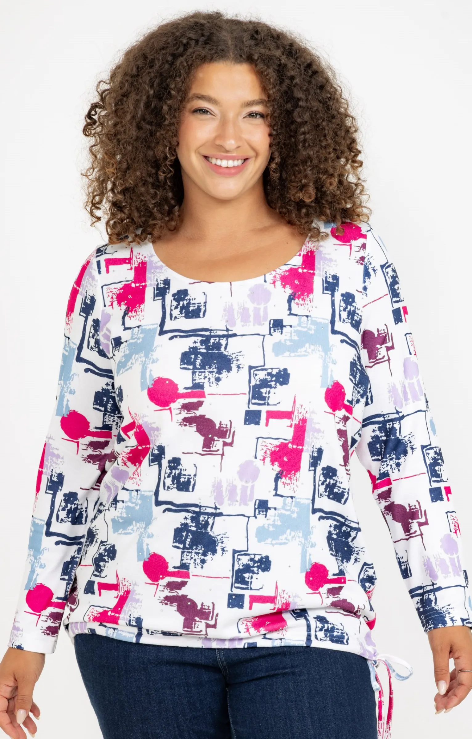 Toscane Boutique Tee-shirts|Tee-shirt maille chaude imprimé ECRU