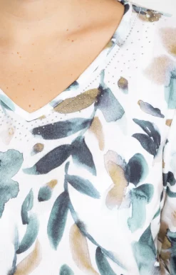 Toscane Boutique Tee-shirts|Tee-shirt maille chaude imprimé VERT PASTEL