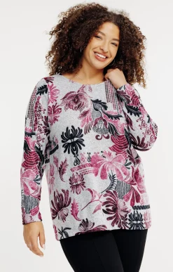 Toscane Boutique Tee-shirts|Tee-shirt maille chaude imprimé FUCHSIA