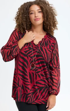 Toscane Boutique Tee-shirts|Tee-shrit imprimé et collier TERRACOTTA