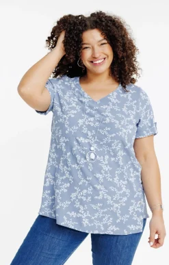 Toscane Boutique Chemisiers & Tuniques|Top manches courtes BLEU