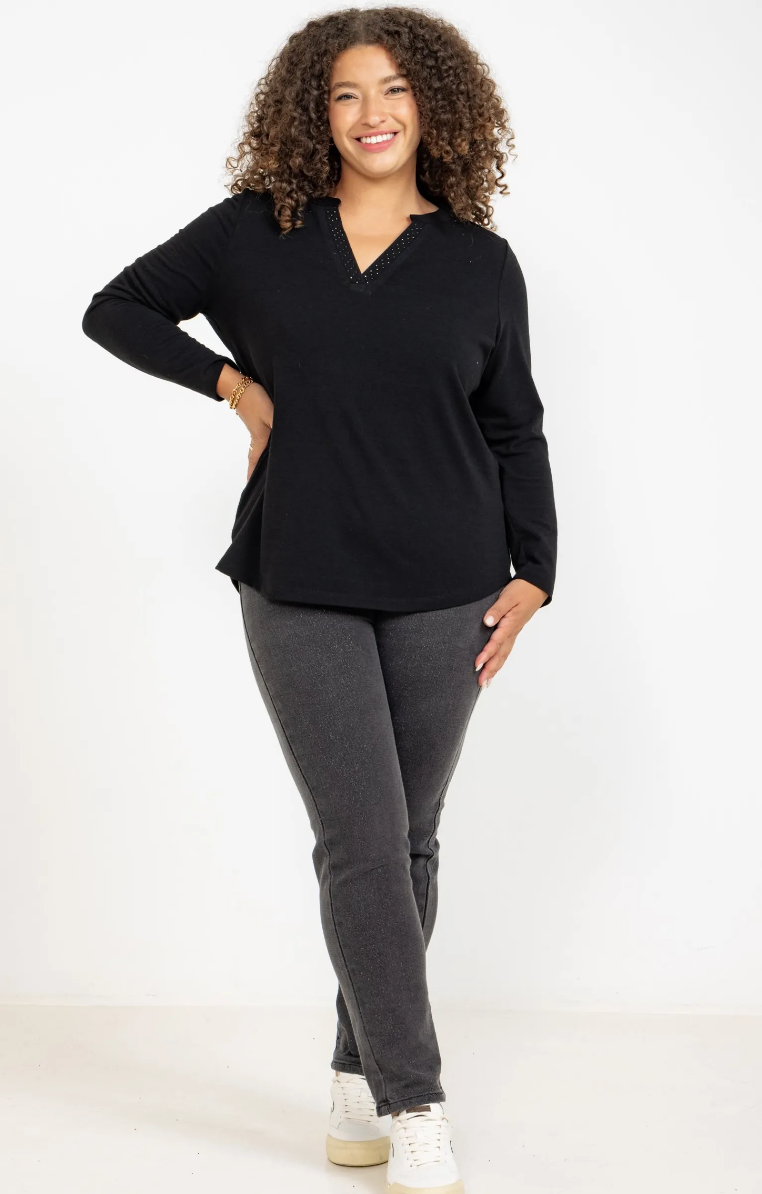 Toscane Boutique Pantalons|Tregging brillant ANTHRACITE