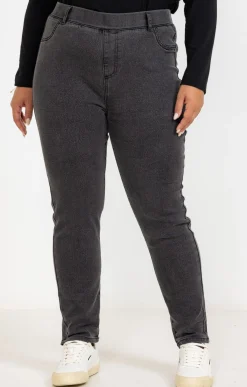 Toscane Boutique Pantalons|Tregging brillant ANTHRACITE