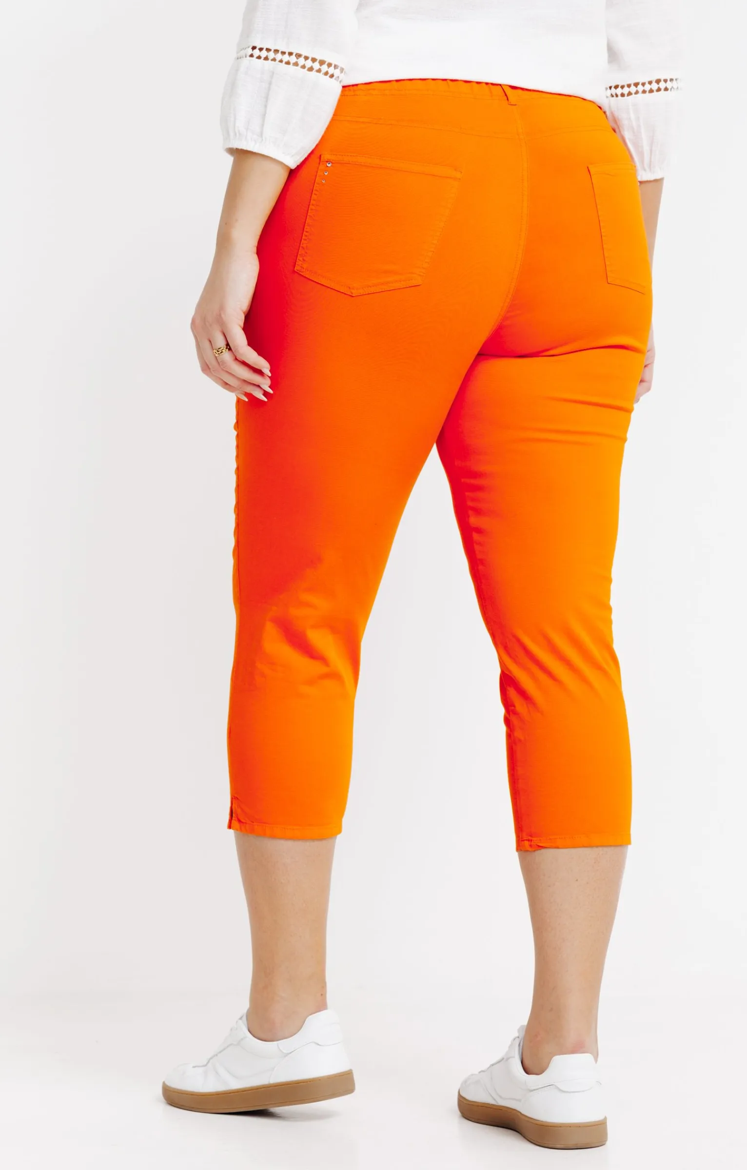 Toscane Boutique Pantalons|Tregging court détail strass smocked ROUGE