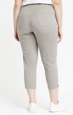 Toscane Boutique Pantalons|Tregging court détail strass smocked TAUPE