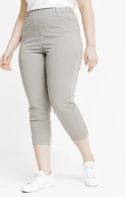 Toscane Boutique Pantalons|Tregging court détail strass smocked TAUPE