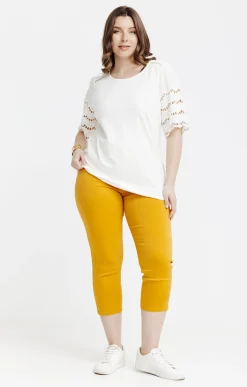 Toscane Boutique Pantalons|Tregging court stretch avec strass MIEL