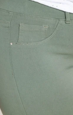 Toscane Boutique Pantalons|Tregging court stretch détail rivet TILLEUL