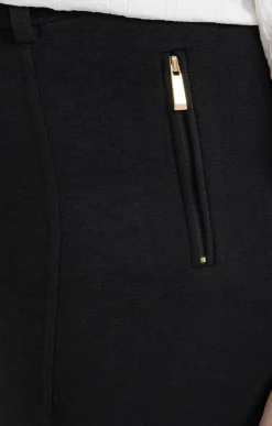 Toscane Boutique Pantalons|Tregging droit détail zip NOIR