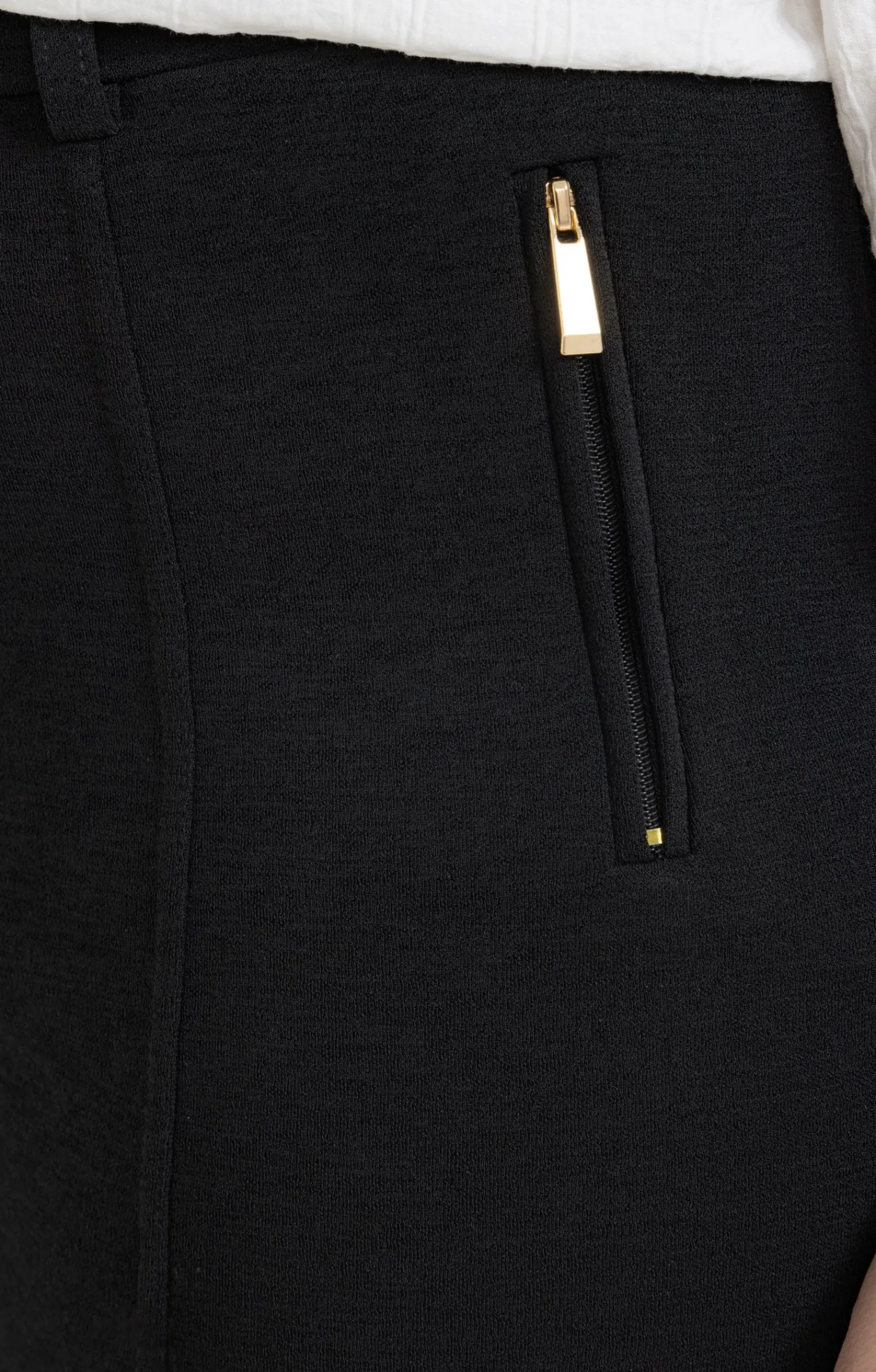 Toscane Boutique Pantalons|Tregging droit détail zip NOIR