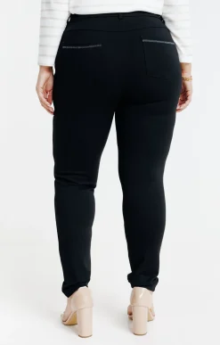 Toscane Boutique Pantalons|Tregging en maille chevron NOIR