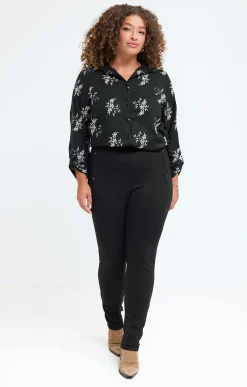 Toscane Boutique Pantalons|Tregging en maille poche décorée NOIR