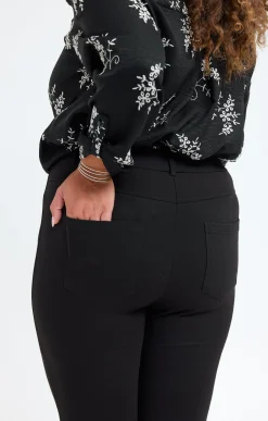Toscane Boutique Pantalons|Tregging en maille poche décorée NOIR