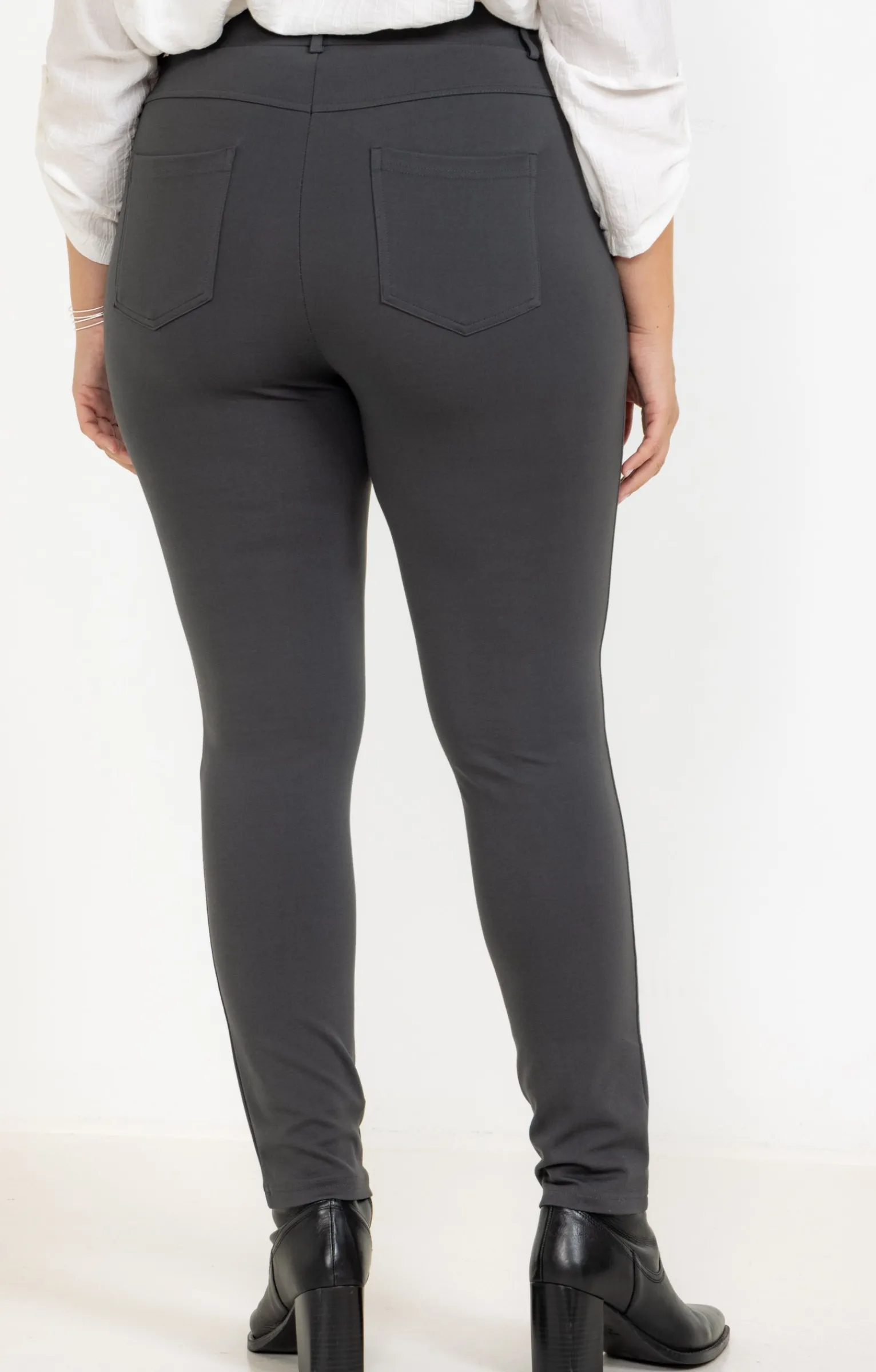 Toscane Boutique Pantalons|Tregging en maille poche décorée SMOKE GREEN